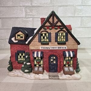 Village Square Thomas' Fish Shoppe Christmas Vintage 1995